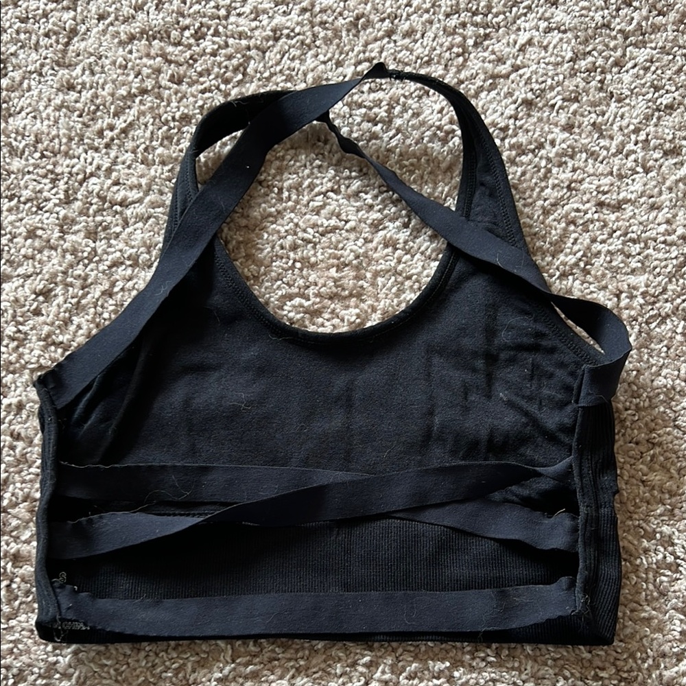 Black Racerback Sports Bra Intimates - Picture 2 of 2